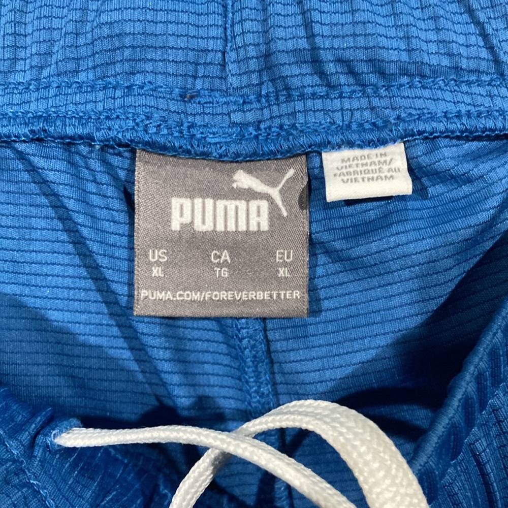 Puma Blue and White Athletic Shorts with Breathable Fabric great condition - Picture 3 of 5